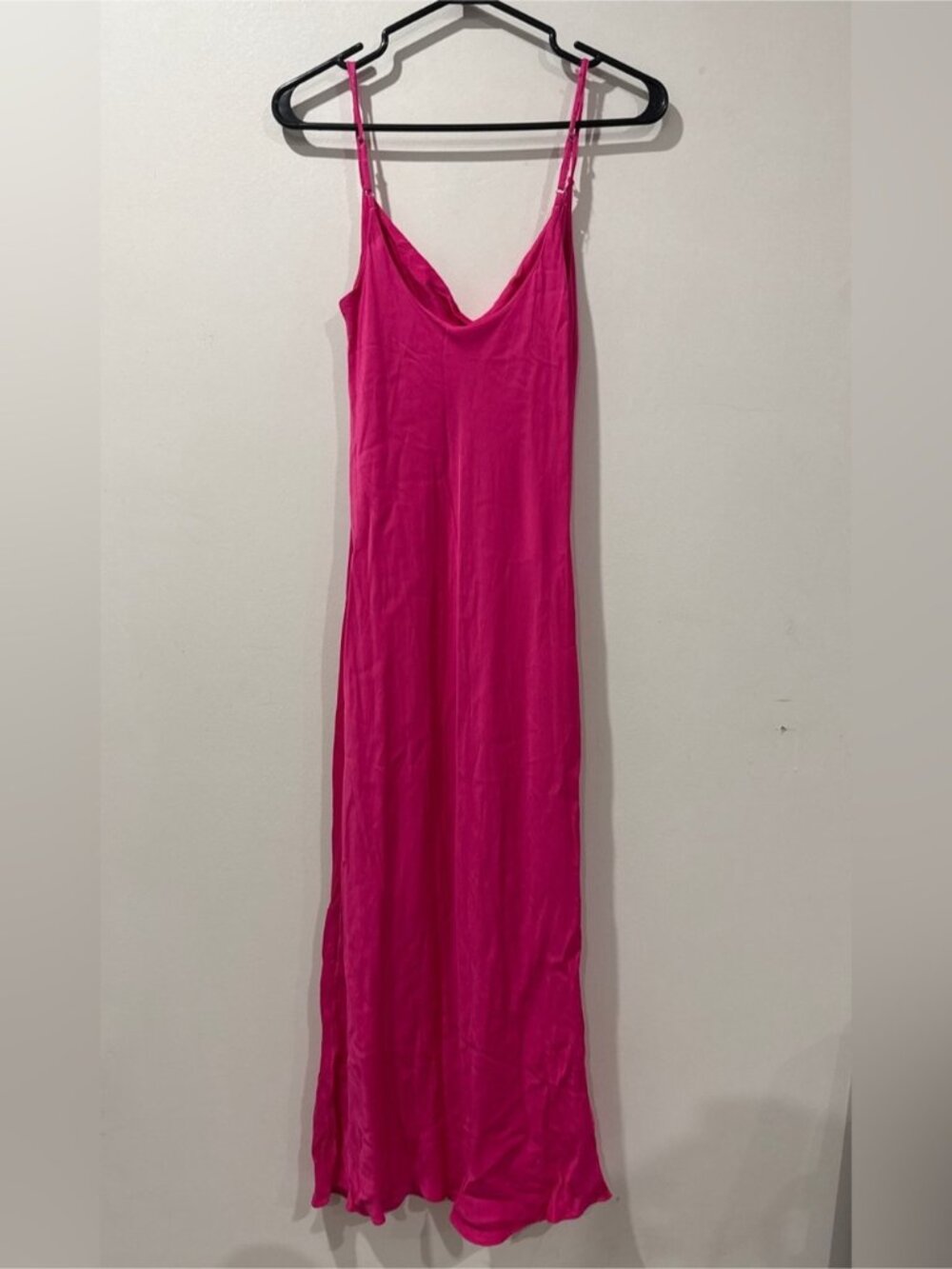 Wilfred Hot Pink Cowl Neck Satin Maxi Slip Dress – XS - Picture 5 of 6